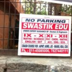 Sunpack Sheet Advertising - No Parking - Swastik Edu